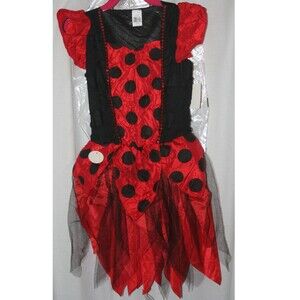 Red Ladybug Light Up Halloween Costume with Wings Size M 8-10